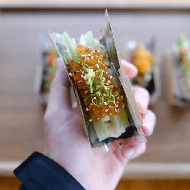Salmon Roe handroll.